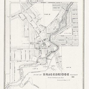 Bracebridge, Muskoka Region, 1893, Karte auf schwerer Baumwollleinwand, ca.