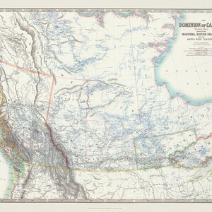Johnston, Western Canada, 1893, map on heavy cotton canvas, 22x27" approx.