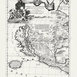 America Settentrionale colle nuouescoperte fin al'anno 1688, diuisa nelle sue parti secundo lo stato.1688.Coronelli, płótno, 20 x 25"