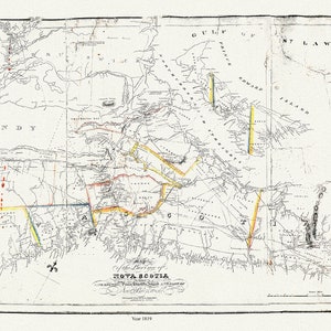 Karte der Provinz Nova Scotia inklusive Cape Breton Prince Edwards Island und Teil von New Brunswick, Toler, 1819, 20 x 25" ca.