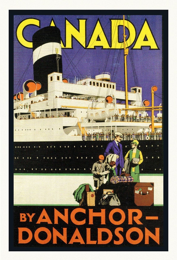 Canada by Anchor-Donaldson, Travel Poster, on heavy cotton canvas, 22x27" approx.