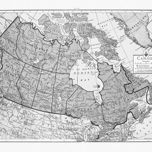 J.W. Clement Co., Canada, 1943 Ver. BW, map on heavy cotton canvas, 22x27" approx.