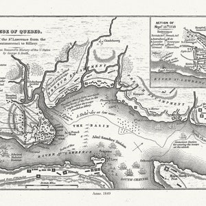 Smith, Siege of Quebec  Plan of the St. Lawrence from the Montmorenci to Sillery, 1849 , map on heavy cotton canvas, 20 x 25" approx.