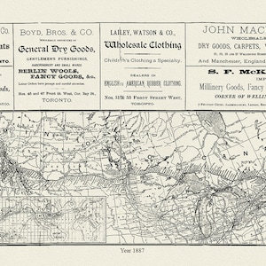 Mapa Canadian Pacific Railway i jej połączeń, 1887 r., mapa na grubym płótnie bawełnianym, 50 x 70 cm, ok. 20 x 25 cali.