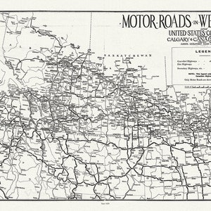 Motor roads in Western Canada and United States connections leading to Calgary & Canadian Rockies, 1929