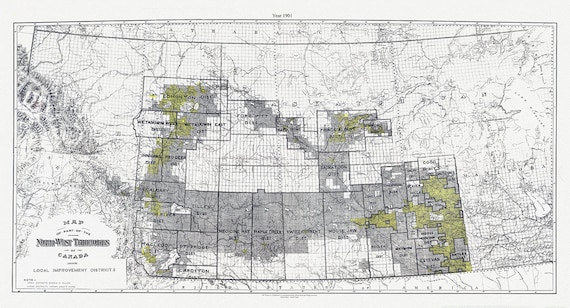 A Map of part of the North-West Territories of Canada, showing local improvement districts, 1901