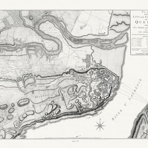 Plan of the city and environs of Quebec with its siege and blockade by the Americans, from 1775 to 1776 Ver. I, 22x27" canvas