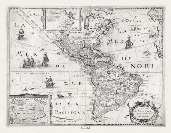 Pierre-Jean Mariette, Carte de l'Amerique, 1646