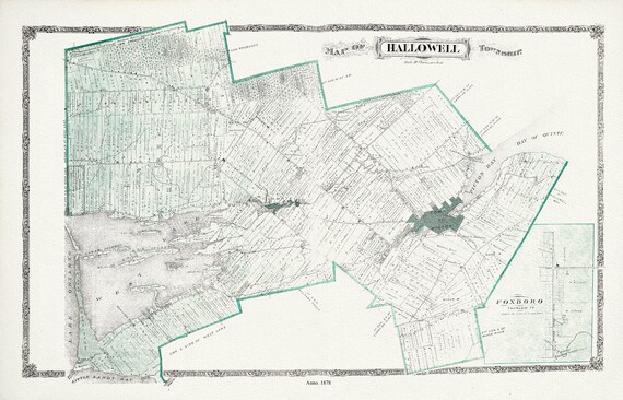 Hallowell Township, Ont., 1878 , map on durable cotton canvas, 50 x 70 cm, 20 x 25" approx.