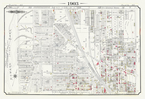 Plate 42, Toronto West, High Park to Brockton, Roncesvalles Village, 1903 Version I