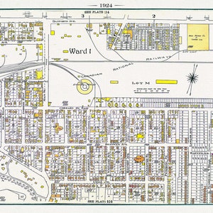 Lámina 111, Toronto East, The Danforth, Main to Victoria Park, 1924, mapa sobre lienzo de algodón pesado, 20 x 30" o 50 x 75cm. aprox.