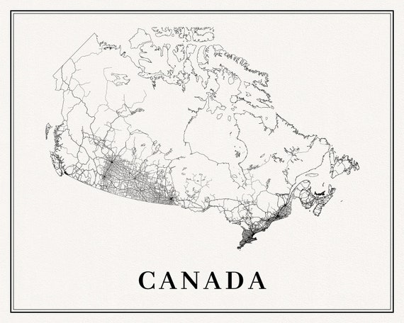 Canada, A Modern Map, map on heavy cotton canvas, 50 x 70 cm, 20 x 25" approx.