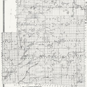 Historic Algonquin Park Map, Haliburton County, 1879, map on heavy cotton canvas, 20 x 25&quot; approx.