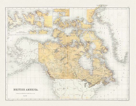 Bartholomew, British America, 1856, map on heavy cotton canvas, 22x27" approx
