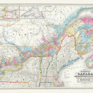 Bouchette, Map Of The Provinces Of Canada, 1846, map on heavy cotton canvas, 22x27" approx.
