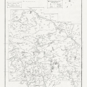 Carte historique du parc Algonquin, auth. Arthur Brown, 1925, carte sur toile de coton épaisse, 19 x 28 po. environ.
