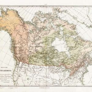 Arrowsmith, Brytyjska Ameryka Północna za pozwoleniem The Hudsons Bay Company, 1854, mapa na grubym bawełnianym płótnie, ok. 20 x 25 cali.