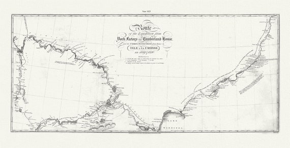 Route of the Expedition from York Factory to Cumberland House. and the Summer & Winter tracks from thence to Isle a La Crosse,1819-20,.21x36