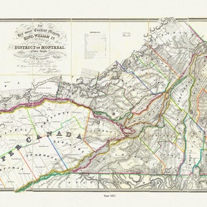 Wyld, Map of the District Of Montreal, Lower Canada, 1831  , map on heavy cotton canvas, 20x27" approx.