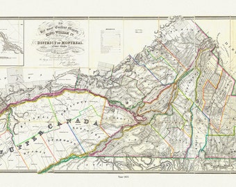 Wyld, Map of the District Of Montreal, Lower Canada, 1831  , map on heavy cotton canvas, 20x27" approx.