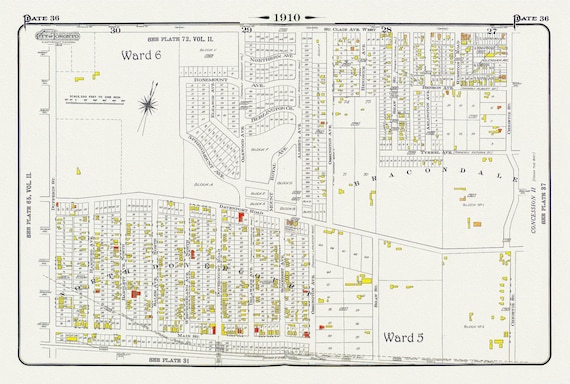 Plate 36, Toronto Northwest, North Dovercourt & Brackondale, 1910