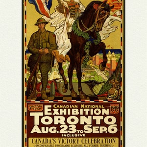 Canadian National Exhibition, 1919, Poster on Heavy Cotton Canvas, approx. 27x18"