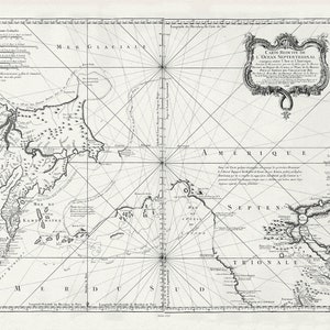 Bellin, L'hydrographie françoise, Pacific NorthWest, 1766, map on heavy cotton canvas, 22x27" approx.