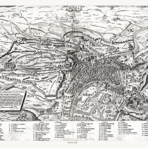 Gastaldi, Rom, Italien, 1561, Karte auf schwerer Baumwollleinwand, ca.