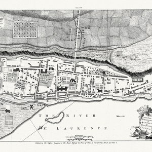 Jefferys,  Town and Fortifications of Montreal or Ville Marie in Canada, 1758, map on heavy cotton canvas, 20x27" approx.