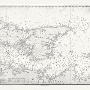 Seekarte, Golf von St. Lawrence. Blatt IX, östlicher Teil der Northumberland Strait, 1872, Karte auf schwerer Baumwollleinwand, ca. 20 x 25"