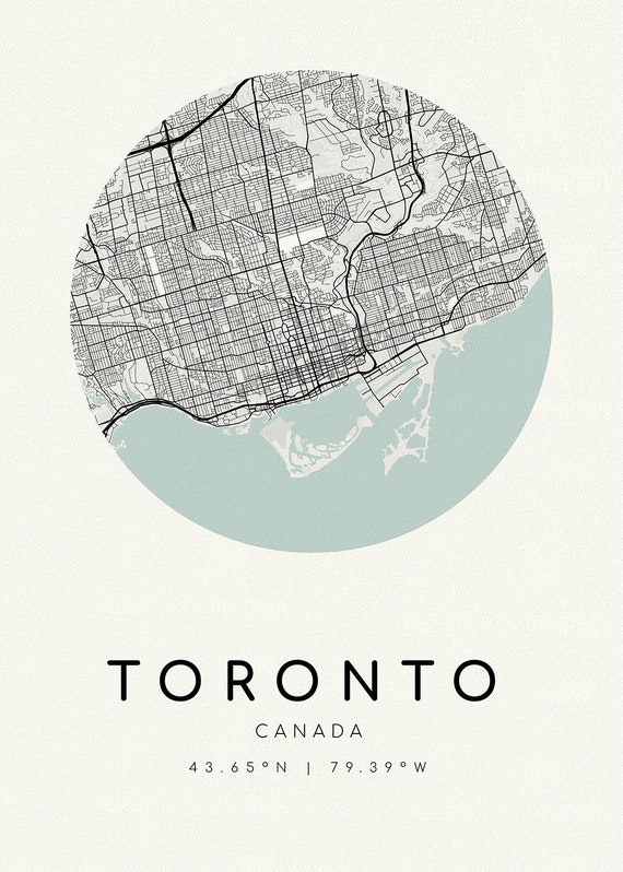 Toronto, A Modern Map Ver. II, on heavy cotton canvas, 45 x 65 cm, 18 x 24" approx.