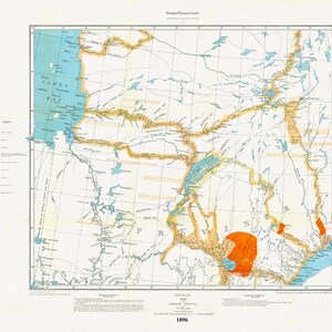 Labrador Halbinsel, SW Sheet, 1896, Karte auf schwerer Baumwollleinwand, 45 x 65 cm, 18 x 24" ca.