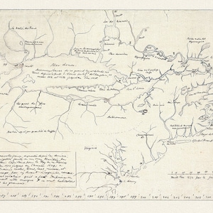 Champlain (1574-1635) et Thoreau-Carte de la Nouvelle France, 1632, Karte auf fester Baumwoll-Leinwand, ca 52x70 cm