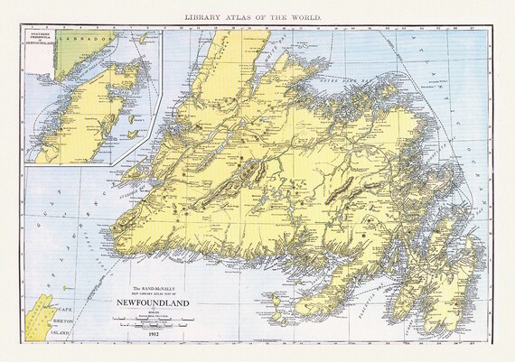 Newfoundland,1912, Rand McNally and Company