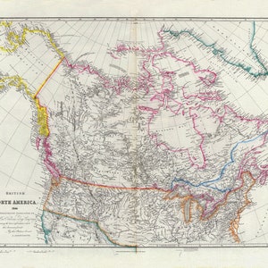 Arrowsmith, British North America, 1846, map on heavy cotton canvas, 22x27" approx.