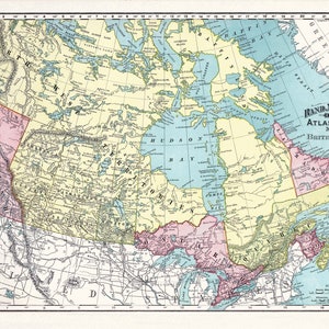 Rand, McNally & Co., British America (Canada), 1892, map on heavy cotton canvas, 22x27" approx.