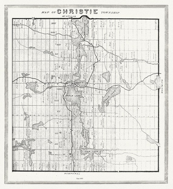 Muskoka-Haliburton, Christie Township, 1893 , map on heavy cotton canvas, 20 x 25" approx.