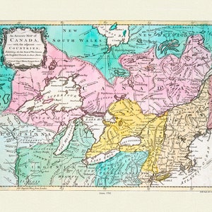 An Accurate Map of Canada, with the adjacent countries exhibiting the late seat of war between the English & French  1761, canvas, 22x27"