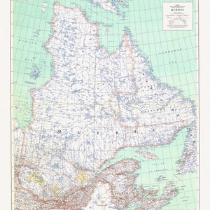 Québec, 1962, map on durable cotton canvas, 50 x 70 cm, 20 x 25" approx.