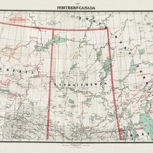 Northern Canada, 1907, map on heavy cotton canvas, 22x27" approx.