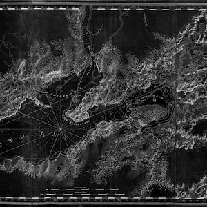 Des Barres, The Sea Coast of Nova Scotia-Chignecto Bay-1777, mapa sobre lienzo de algodón resistente, 50 x 70 cm, 20 x 25" aprox.