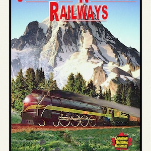 CNR Across Canada, vintage war poster on durable cotton canvas, 50 x 70 cm, 20 x 25&quot; approx.