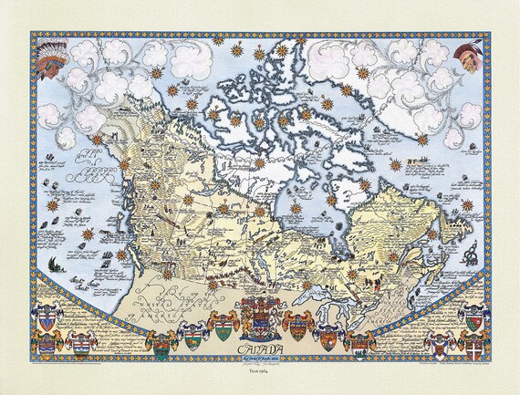 Furse, Canada, 1964 , map on durable cotton canvas, 50 x 70 cm or 20x25" approx.