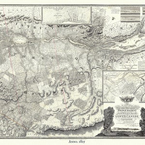 Unter kanada, 1815, Faden auth., Karte auf schwerer Baumwollleinwand, 50x70cm ca.