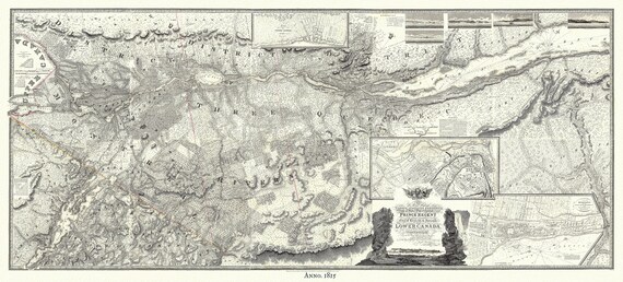 Lower Canada, 1815, Faden auth., map on heavy cotton canvas, 50x70cm (20 x 25") approx.