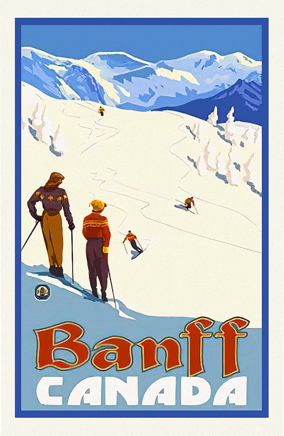 Banff, Canada , travel poster on heavy cotton canvas, 45 x 65 cm, 18 x 24" approx.