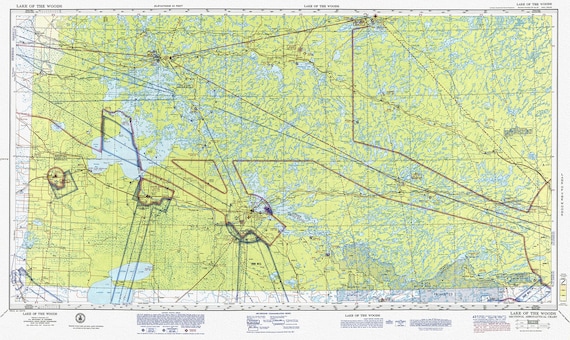 Aeronautical Chart,  Ontario, Lake of the Woods Section, 1970