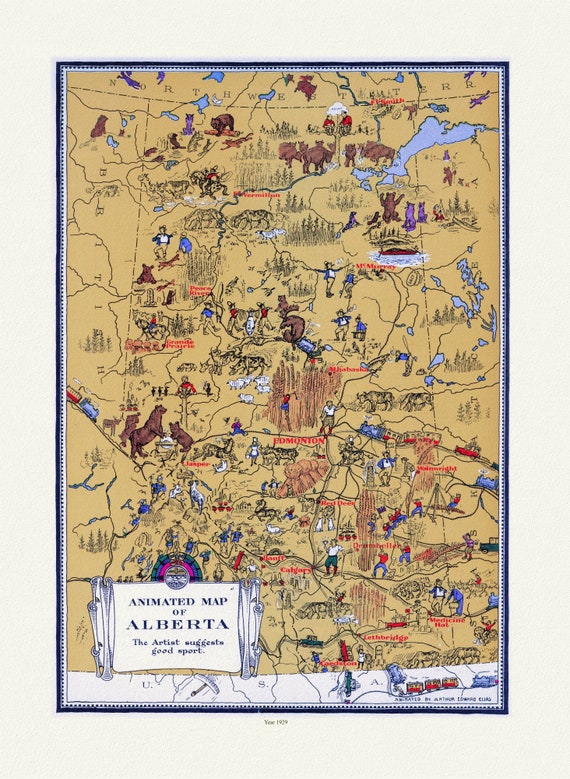 An Animated Map of Alberta, 1929