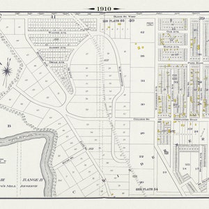 Placa 57, Toronto West, High Park West, South Kingsway & Swansea, 1910, mapa em tela de algodão grosso, 20 x 30" aprox.