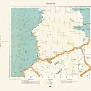 Labrador Halbinsel, NW Sheet, 1896, Karte auf schwerer Baumwollleinwand, 45 x 65 cm, 18 x 24" ca.